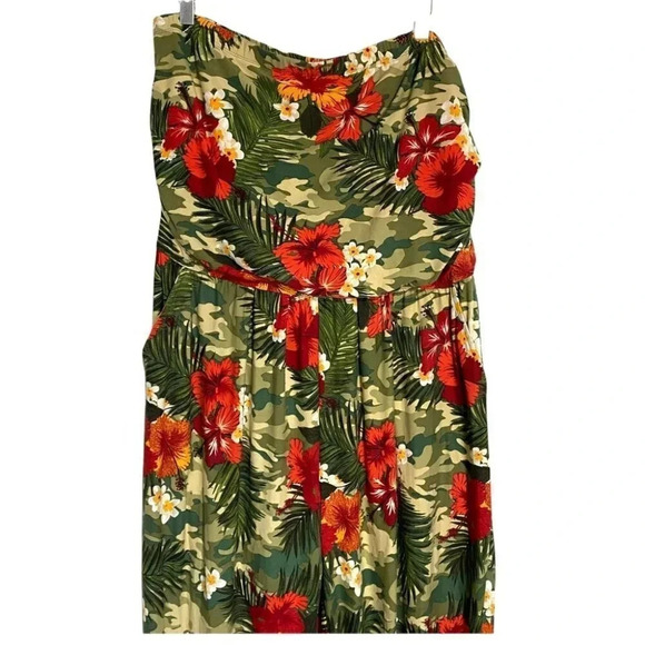 Rouge Collection 3X Hawaiian print strapless jumper EUC - Picture 3 of 5